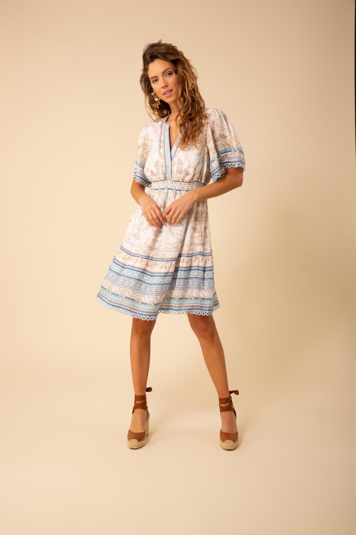 Callie Linen Dress - Light Blue