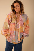 Gemma Blouse Silk Cotton - Peach