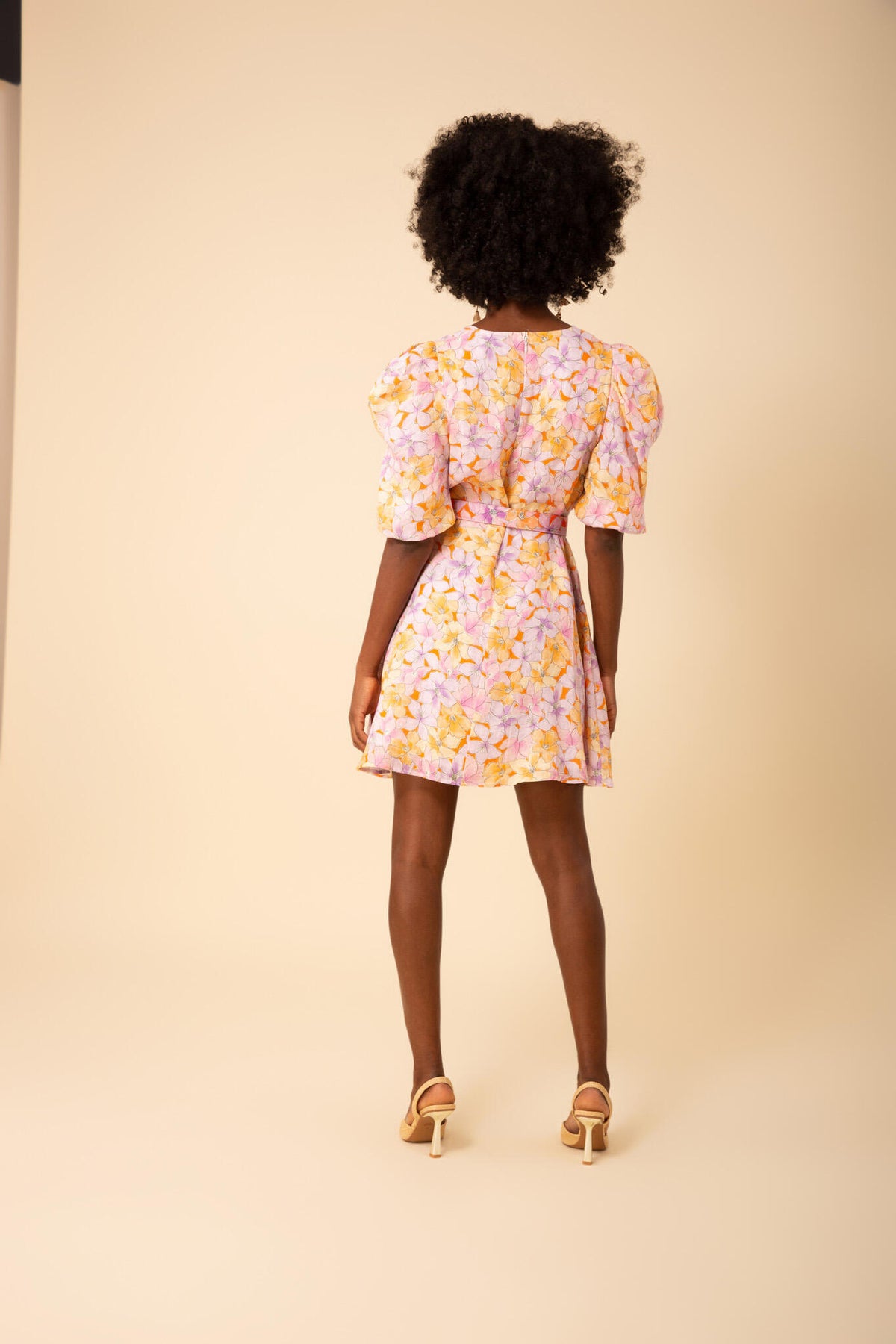 Arabella Short Linen Dress - Orange