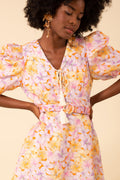 Arabella Short Linen Dress - Orange