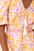 Arabella Short Linen Dress - Orange