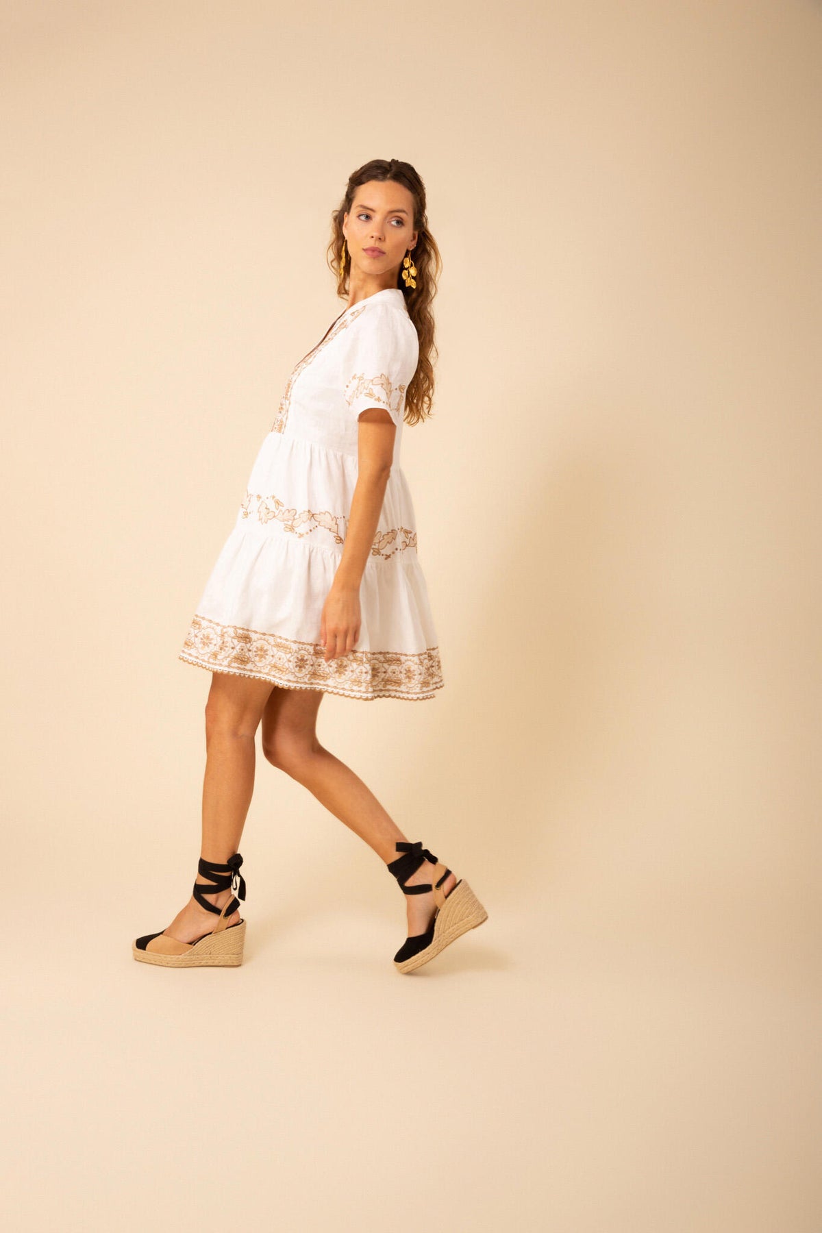 Teagan Linen Dress - Ivory