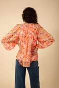 Octavia Silk-Rayon Blouse - Orange
