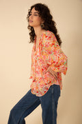 Octavia Silk-Rayon Blouse - Orange
