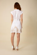 Jane Dress Linen W Embrodey - White