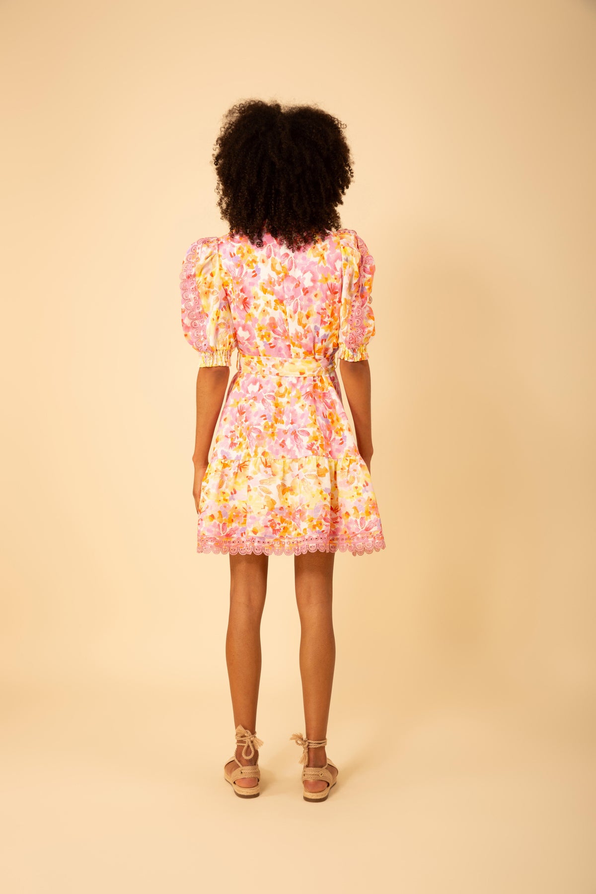 Hayden Linen Short Dress - Pink