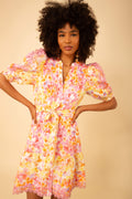 Hayden Linen Short Dress - Pink