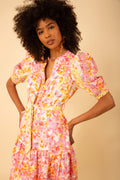 Hayden Long Linen Dress - Pink