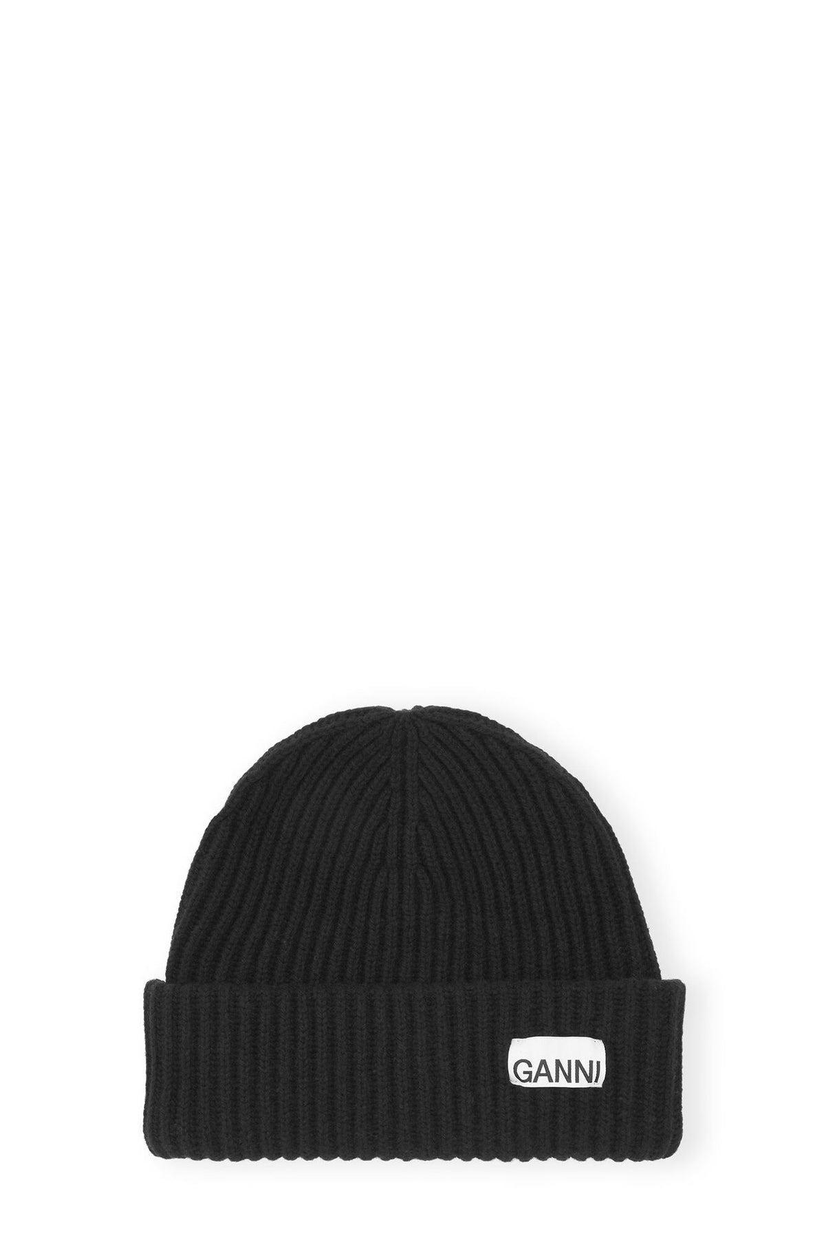 Ganni Structured Rib Beanie - Svart