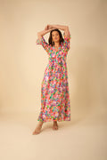 Ophelia Long Dress Silk-Rayo - Pink