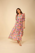 Ophelia Long Dress Silk-Rayo - Pink