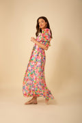 Ophelia Long Dress Silk-Rayo - Pink