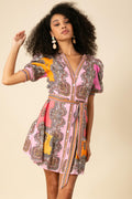 Elianna Dress Short Linen - Pink