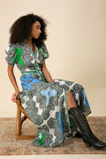 Elianna Maxi Dress Linen - Blue