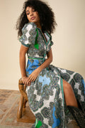 Elianna Maxi Dress Linen - Blue