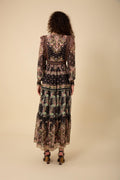 Nylah Long Dress Rayon/Silk - Black