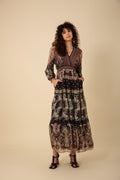 Nylah Long Dress Rayon/Silk - Black
