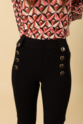 Lexi Pants W Buttons - Black