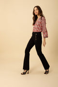 Lexi Pants W Buttons - Black