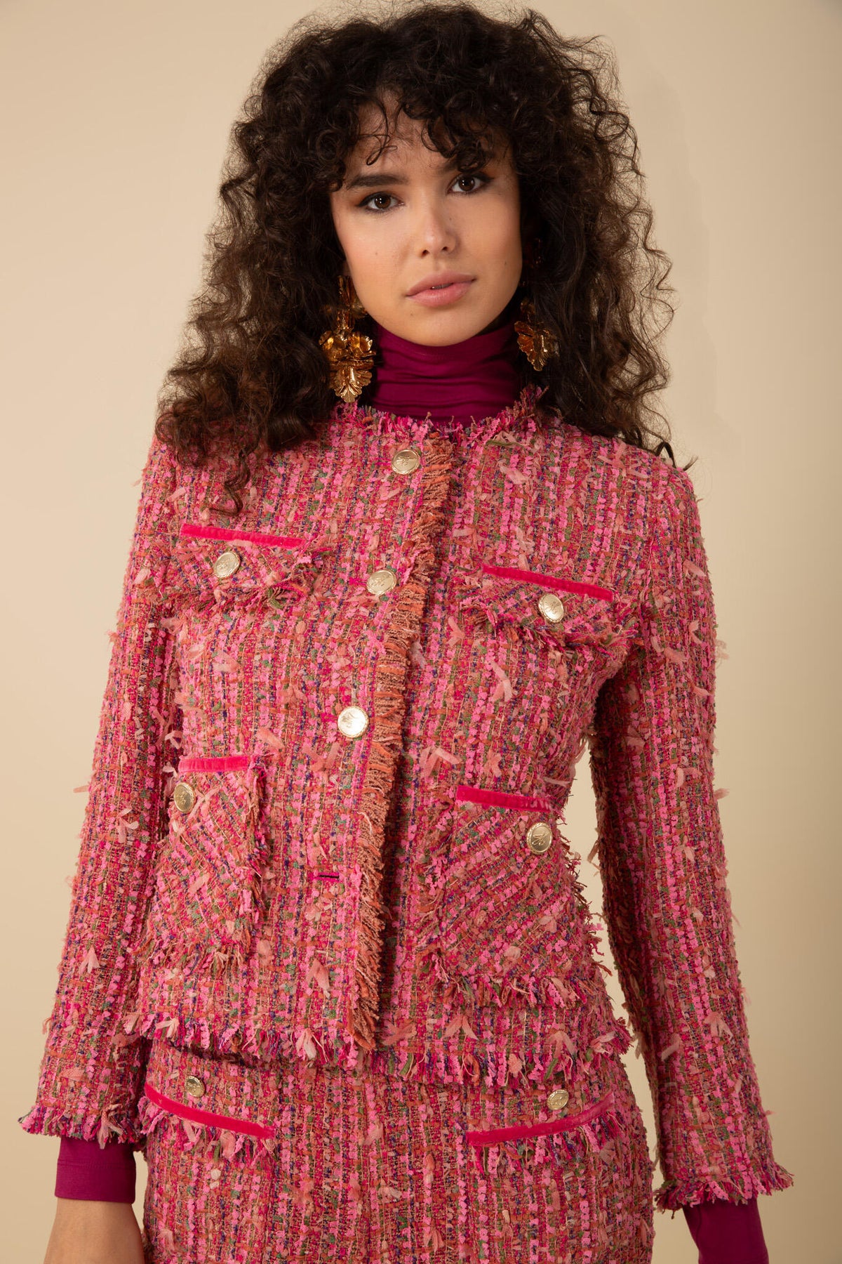Malani Jacket Tweed - Coral
