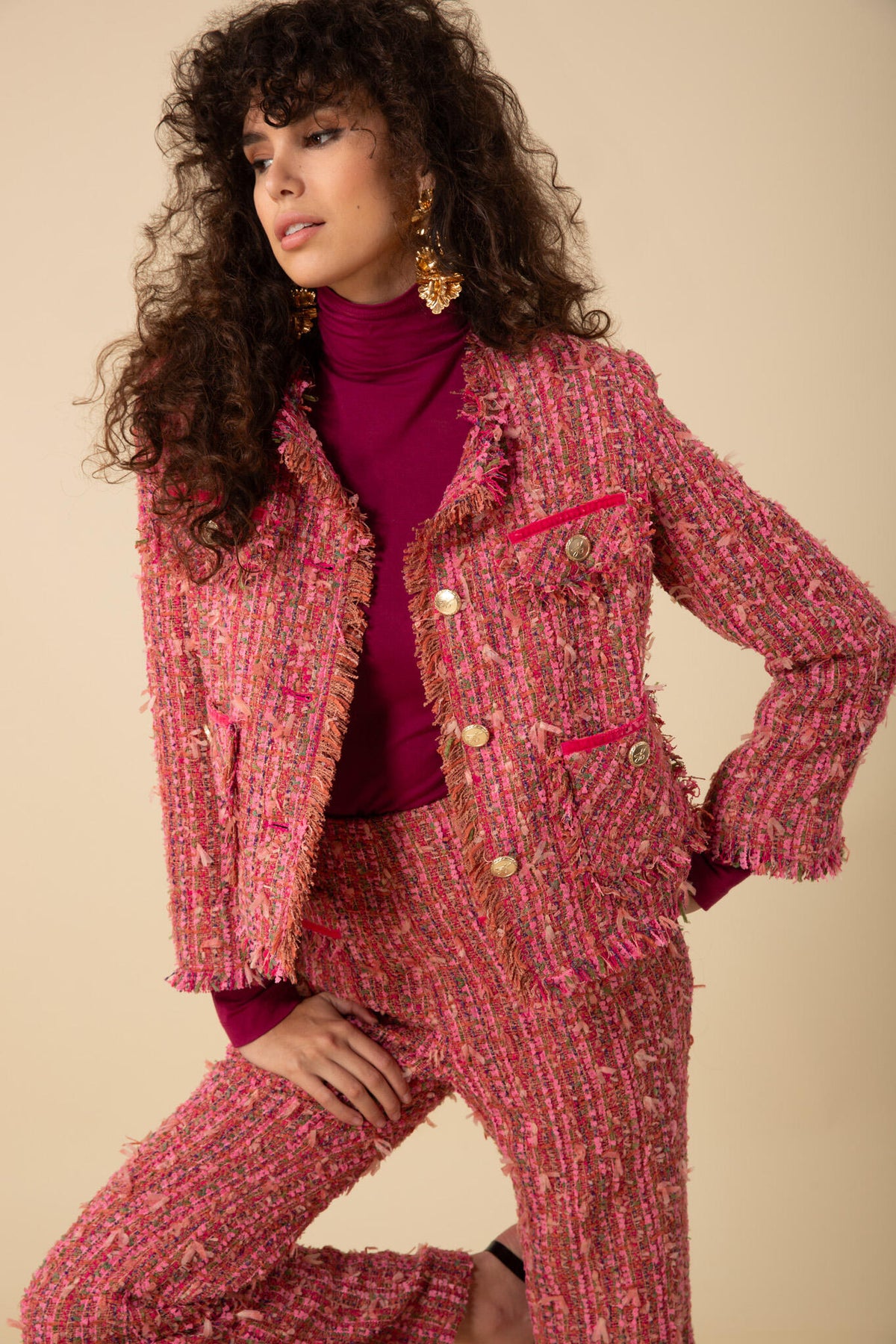 Malani Jacket Tweed - Coral