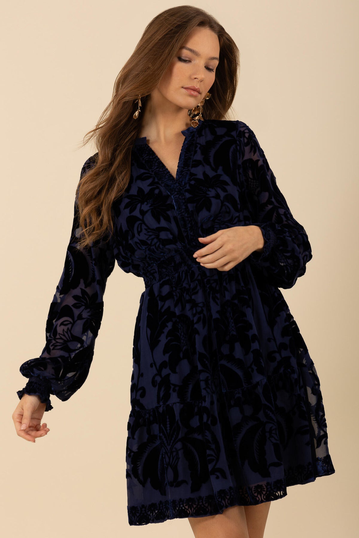 Alexa Dress Solid - Navy