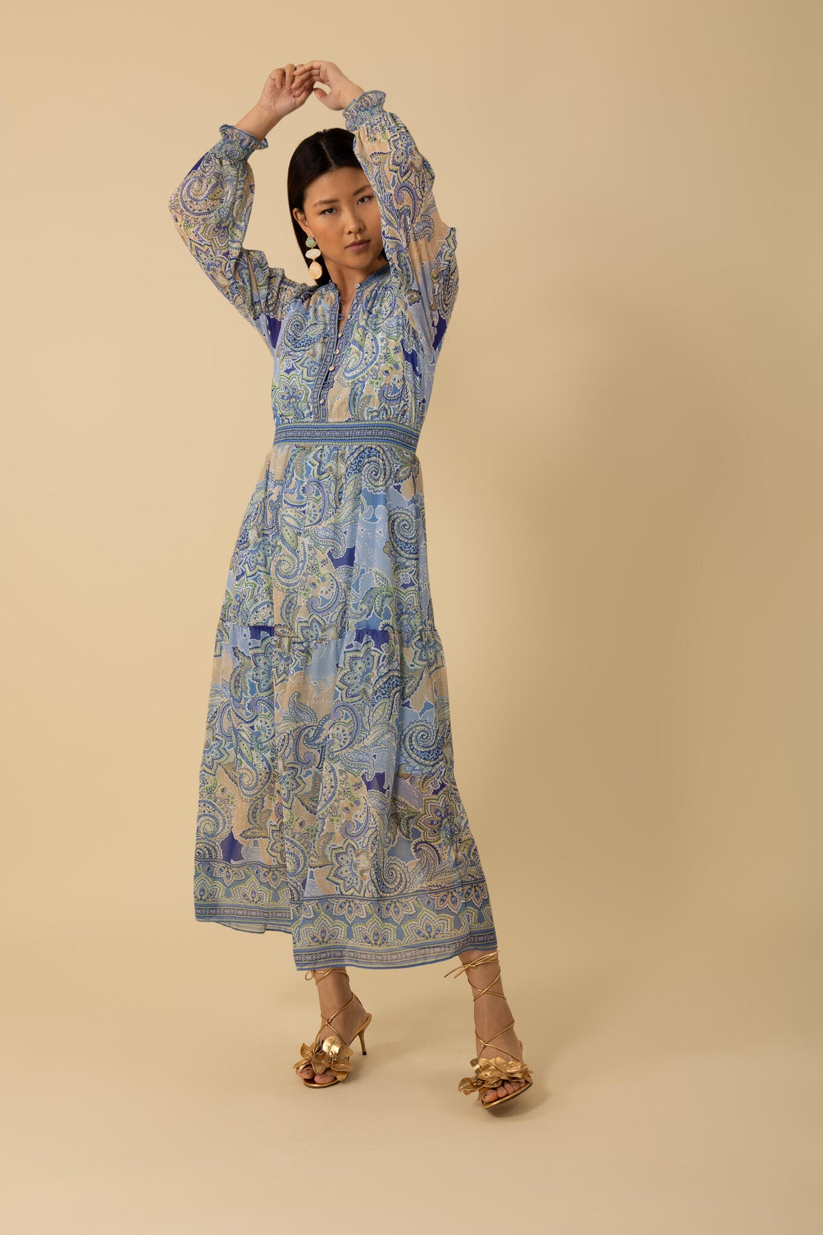 Shelby Long Dress - Blå