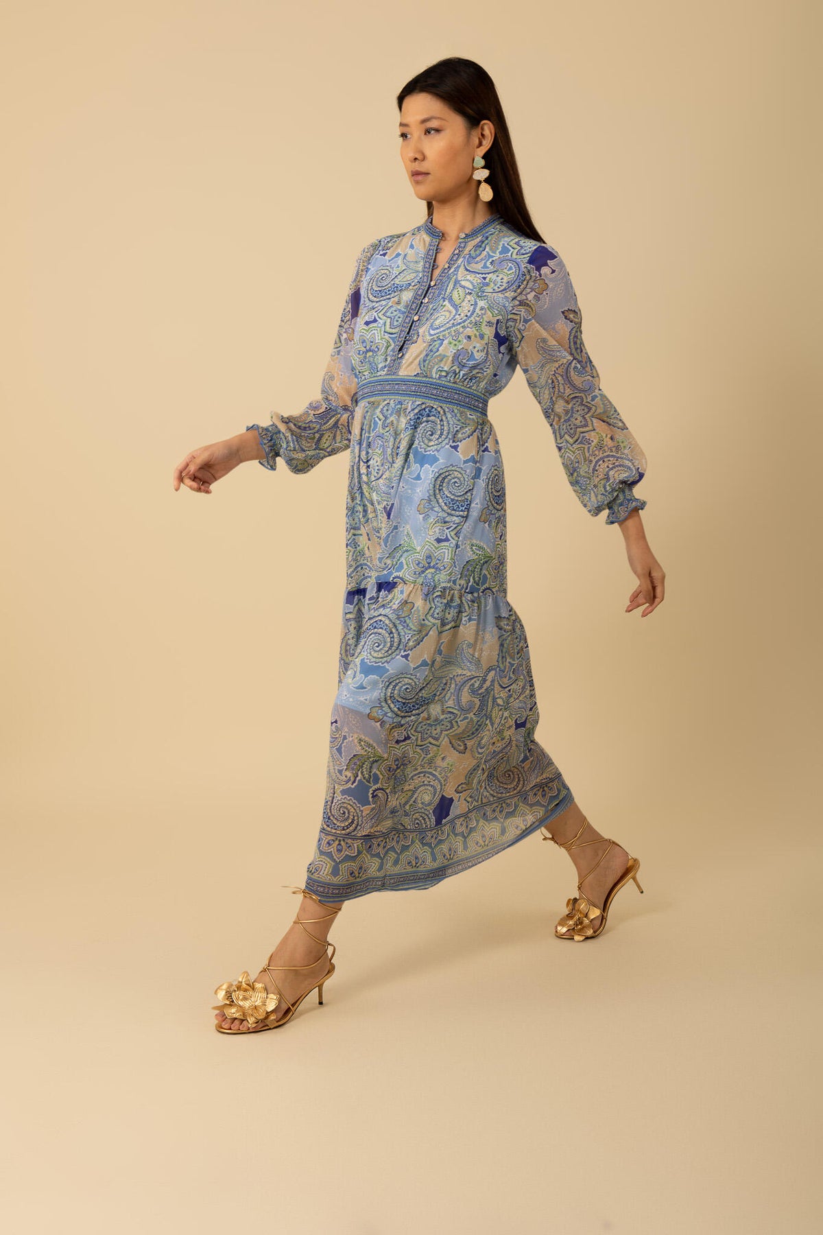 Shelby Long Dress - Blå