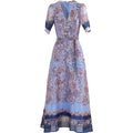 Hale Bob Aubrie Silk/Linen Longdress - Navy
