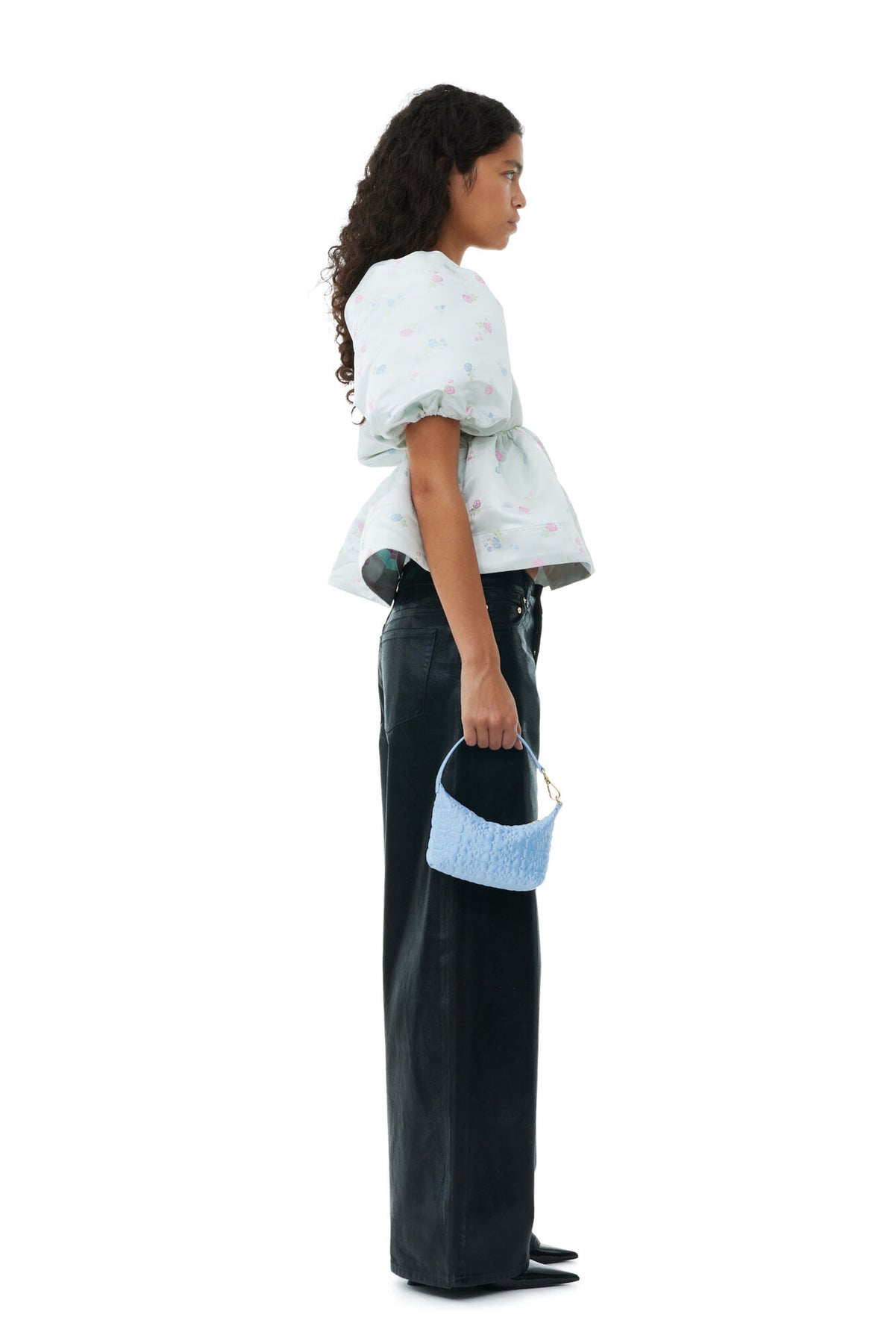 Butterfly Small Pouch Satin - Baby Blue