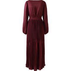 Alisson Solid Dress - Wine