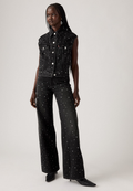 Ribcage Wide Leg Jeans - Dazzle Me Smoke