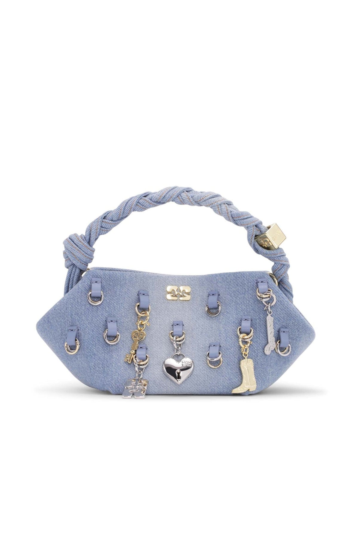 Ganni Bou Bag Mini Washed Denim Charms - Faded Denim