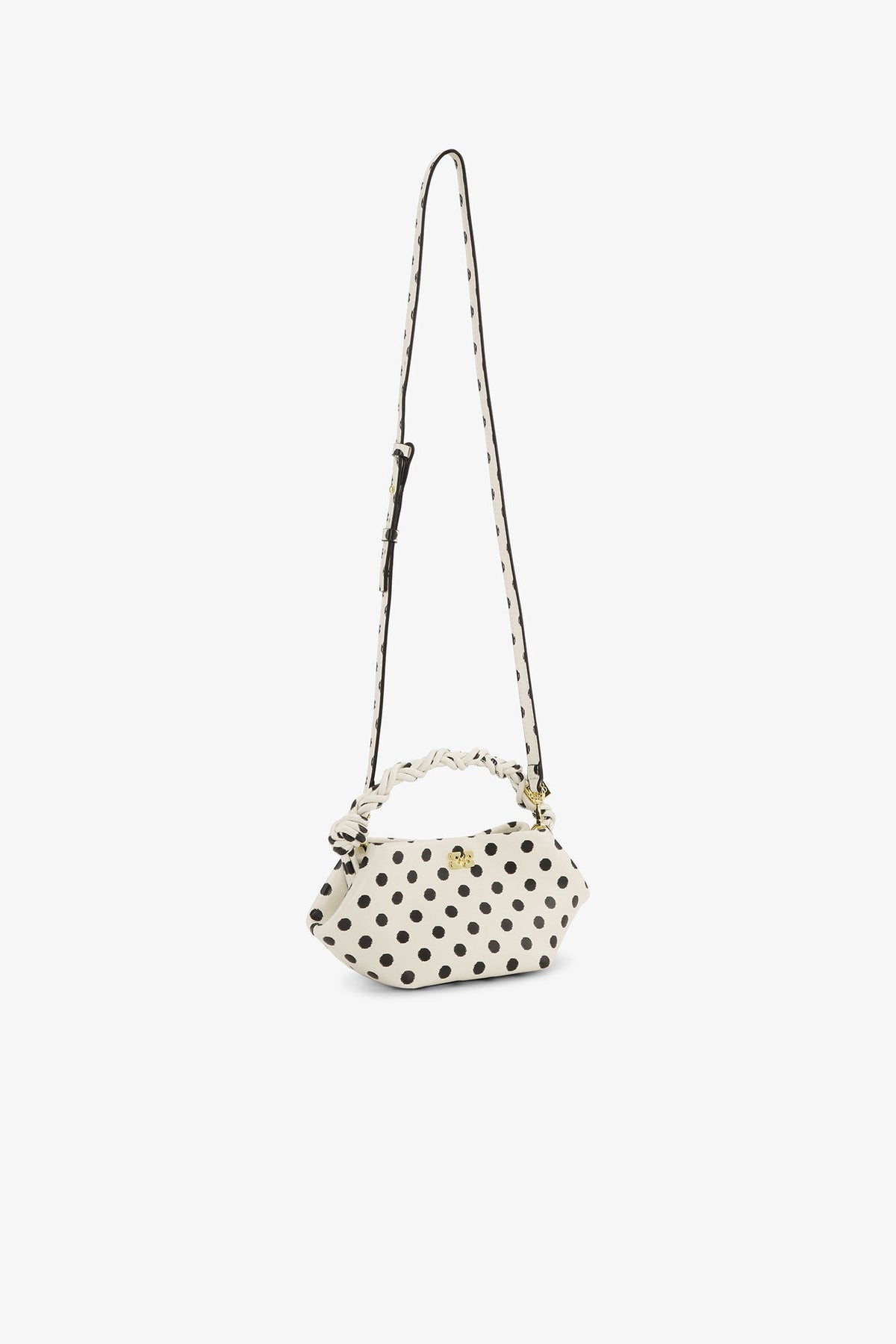 Ganni Bou Bag Mini Print Dots - Egret