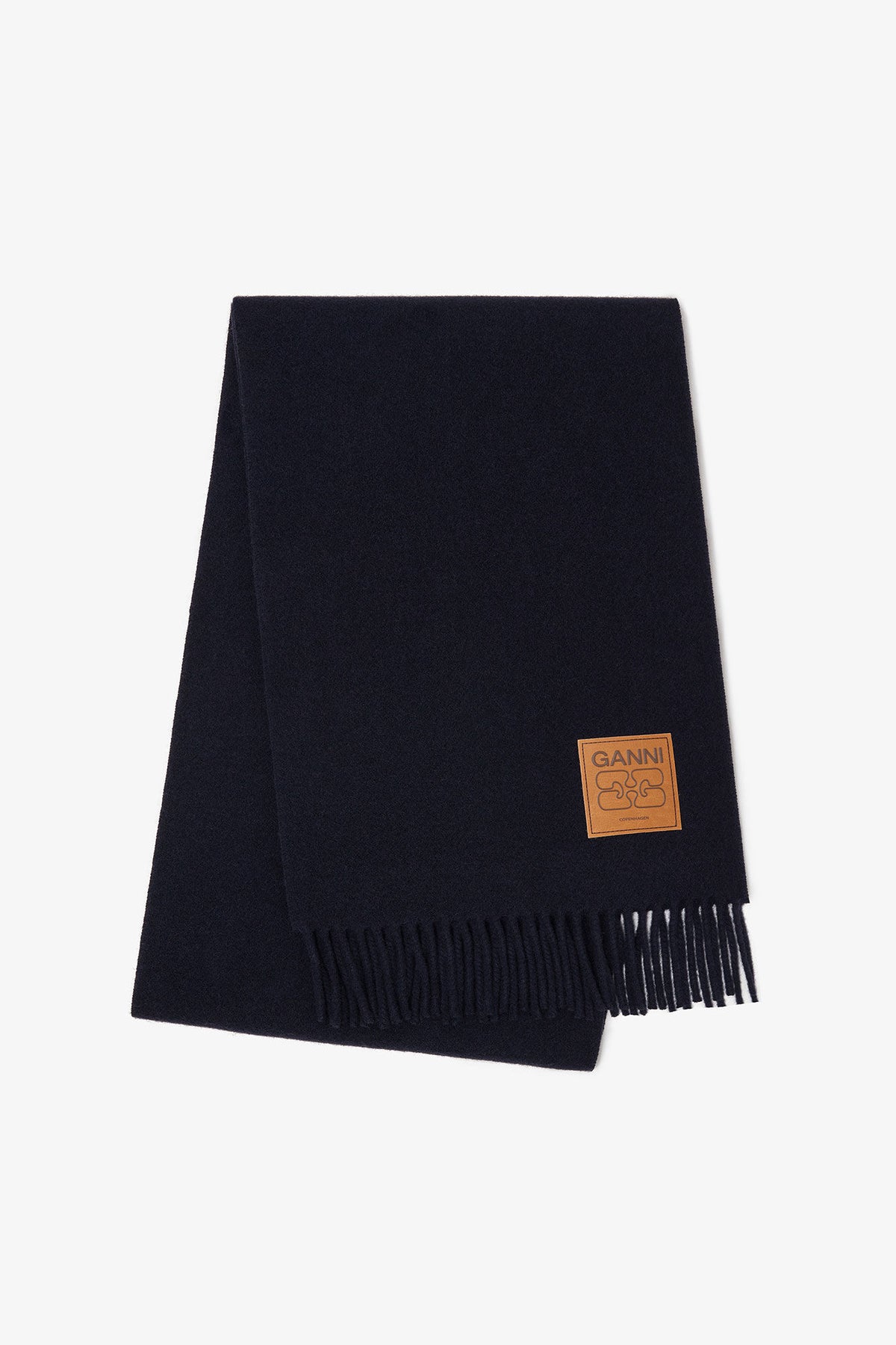 GANNI Double Face Wool Solid Halsduk - Sky Captain