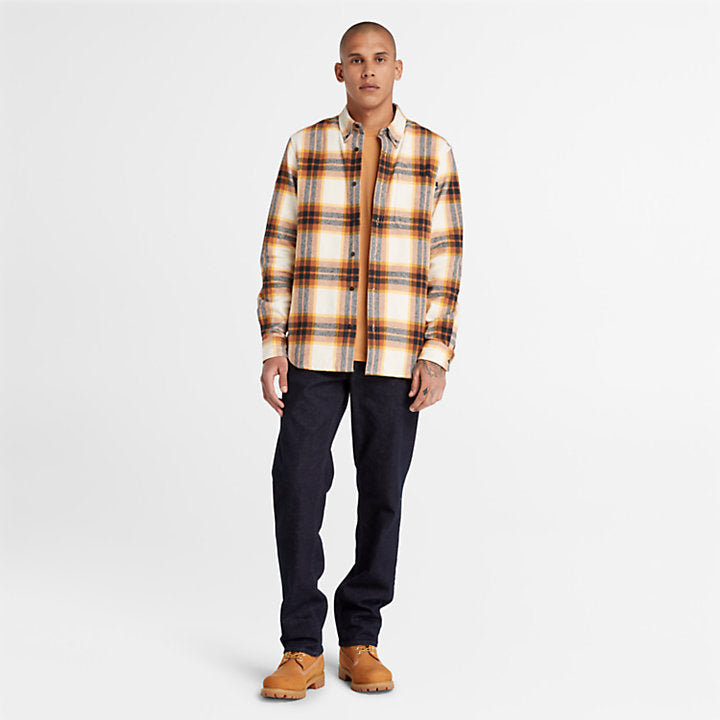 Ls Heavy Flanellskjorta Regular - White Smoke Yd