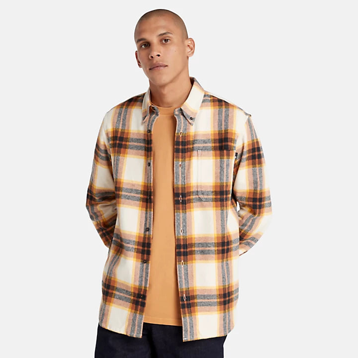 Ls Heavy Flanellskjorta Regular - White Smoke Yd