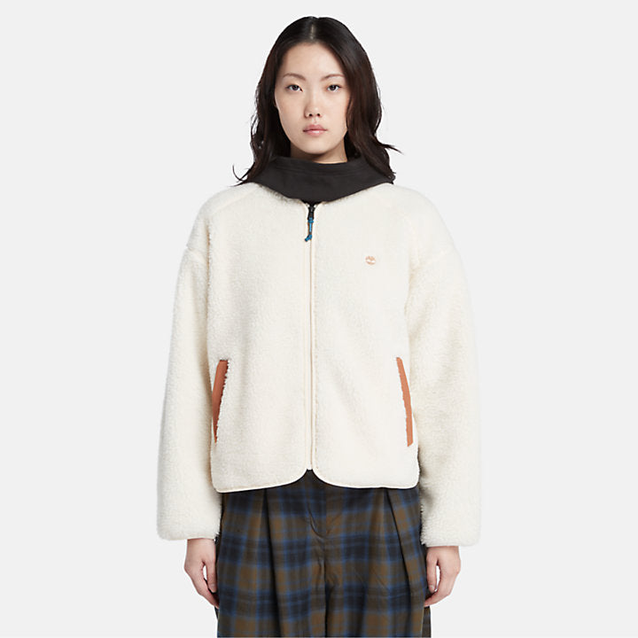 Sherpa Fleece Bomber - White Smoke