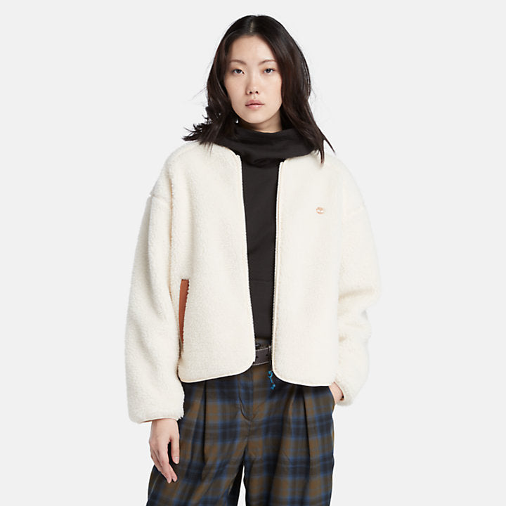 Sherpa Fleece Bomber - White Smoke