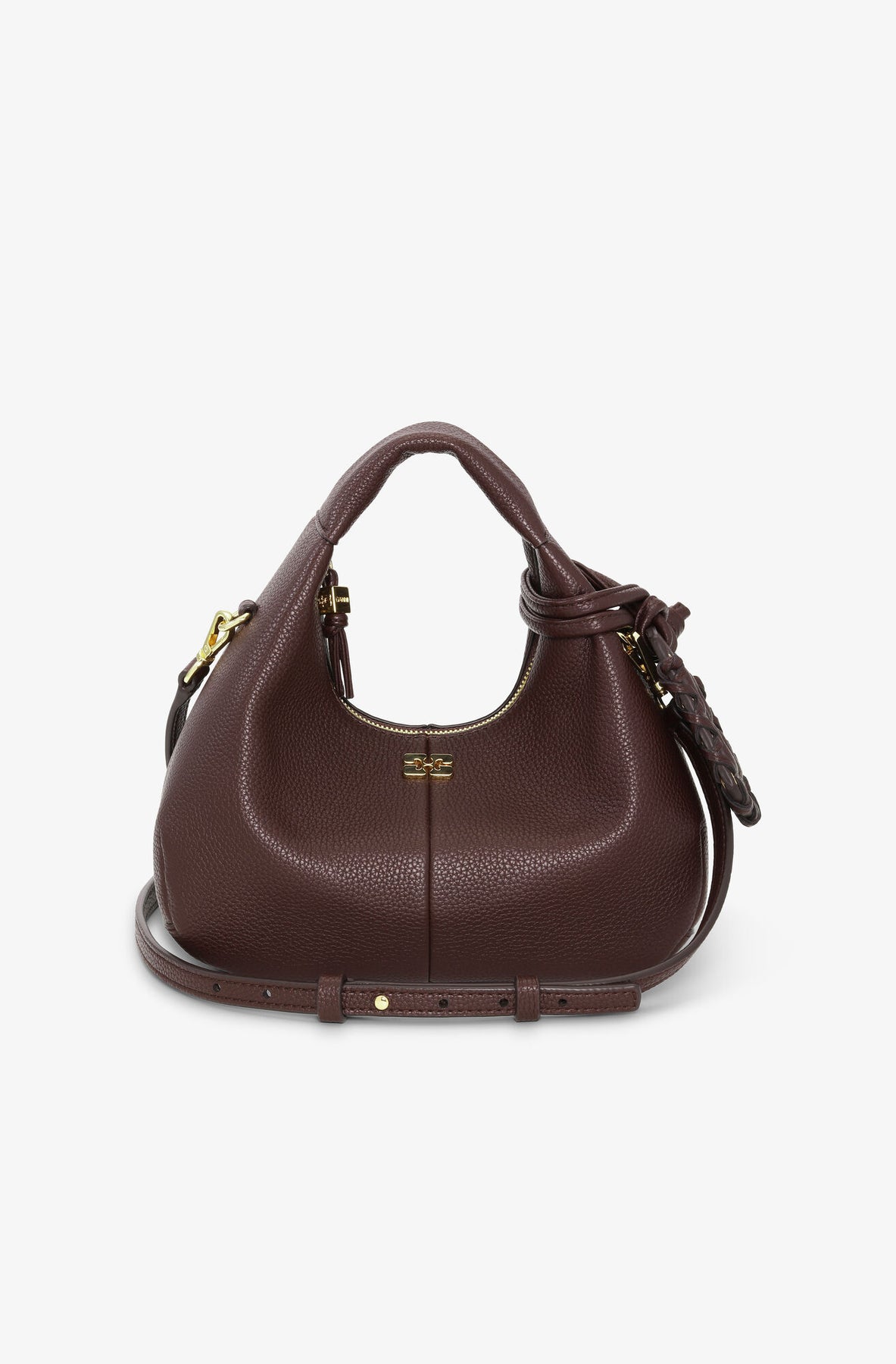 Ganni Hobo Mini Grained - Chicory Coffee