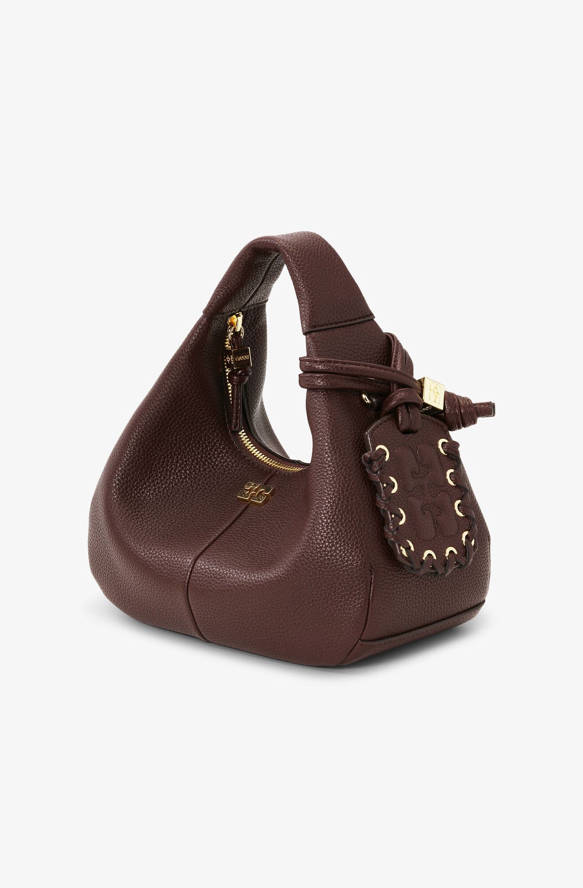 Ganni Hobo Mini Grained - Chicory Coffee
