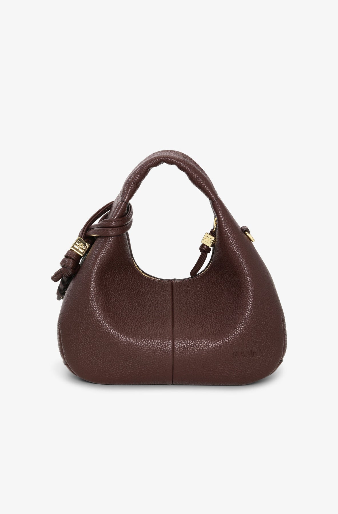 Ganni Hobo Mini Grained - Chicory Coffee