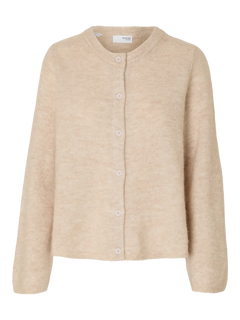 Lulu New Ls Knit Cardigan - Birch Melange