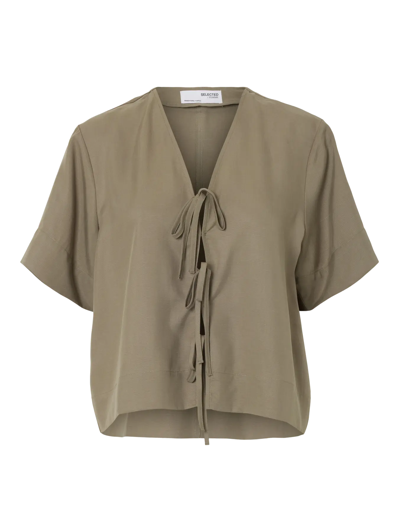 Natuk 2/4 Boxy Tie Top B - Vetiver
