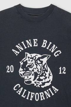 Avi Tee Collegiate Leopard - Washed Charcoal