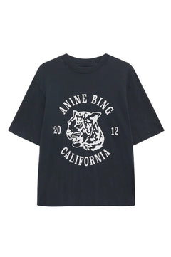 Avi Tee Collegiate Leopard - Washed Charcoal