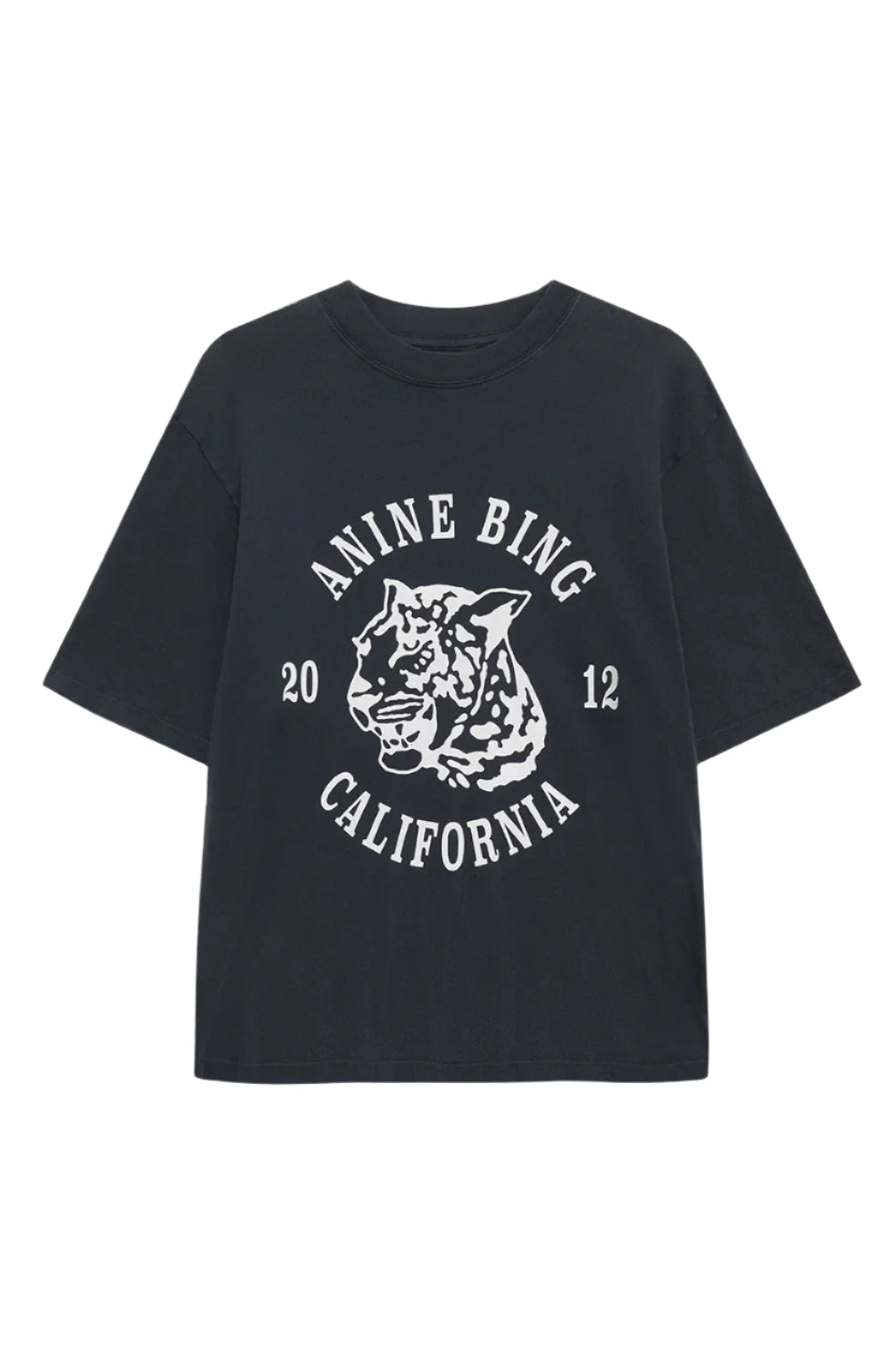 Avi Tee Collegiate Leopard - Washed Charcoal
