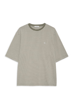 Bo Tee - Olive And Ivory Stripe