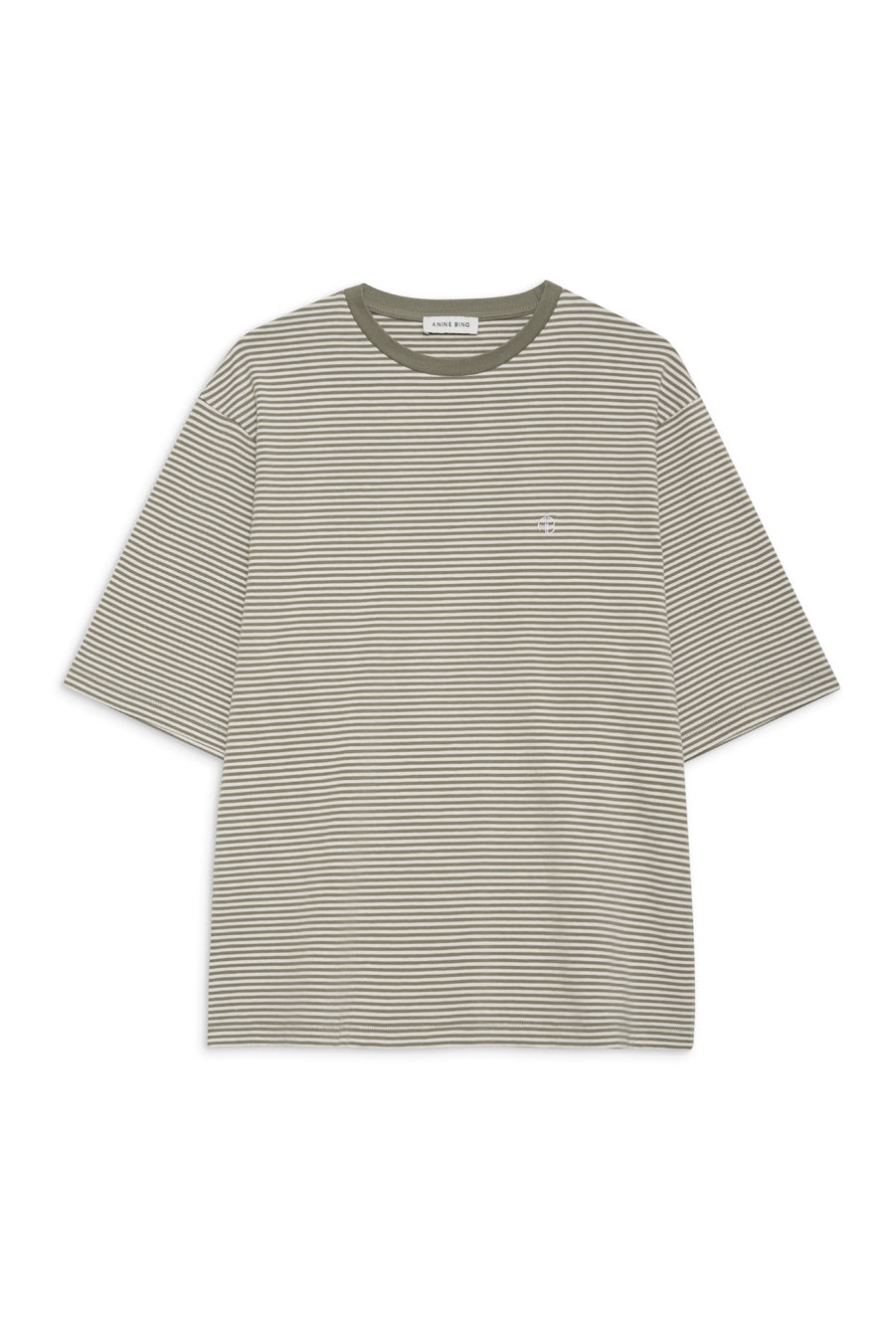 Bo Tee - Olive And Ivory Stripe