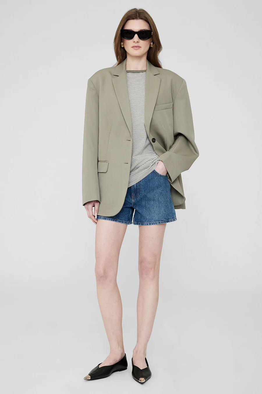 Bo Tee - Olive And Ivory Stripe
